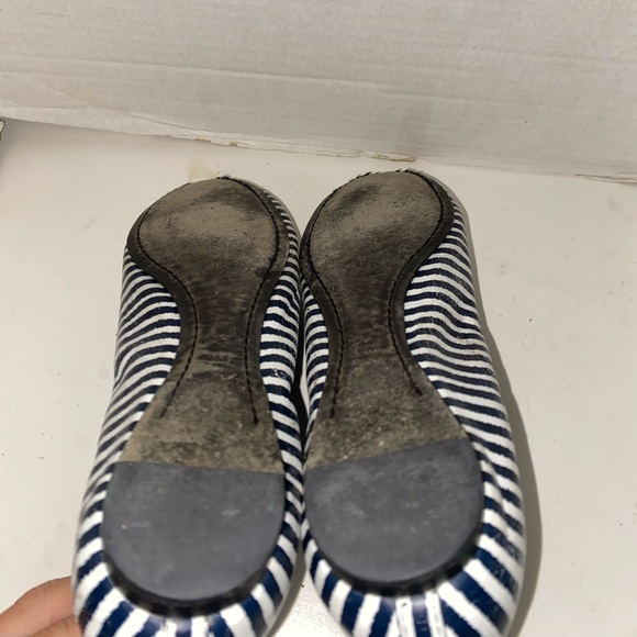 Tory Burch Caroline 2 Ballet Flats Dark Blue/White Striped Sz 6M Women’s - Picture 13 of 14
